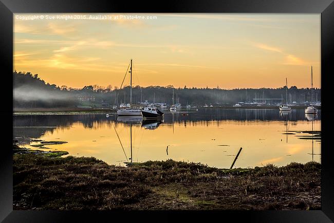  Mist over the water Framed Print by Sue Knight