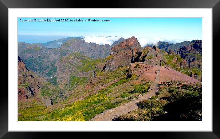A QUIET STROLL IN THE MOUNTAINS OF MADEIRA  Framed Mounted Print by Judith Lightfoot
