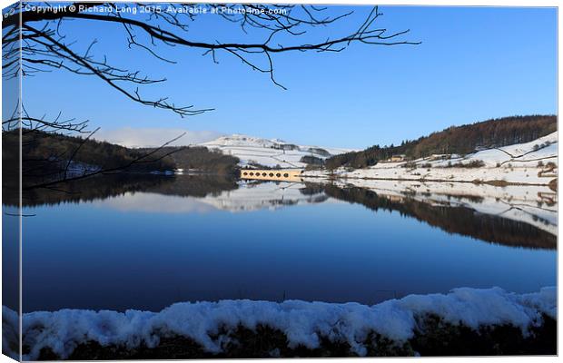 Winter scene at the Lady Bower Reservoir Canvas Print by Richard Long