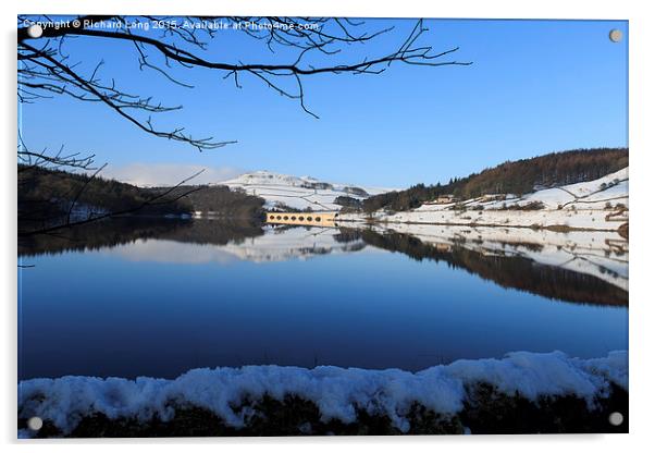 Winter scene at the Lady Bower Reservoir Acrylic by Richard Long