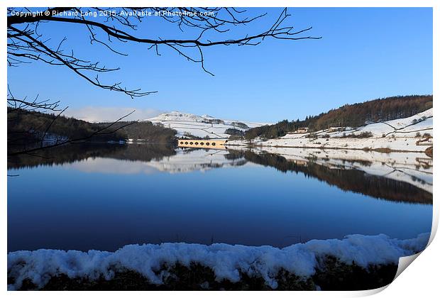 Winter scene at the Lady Bower Reservoir Print by Richard Long