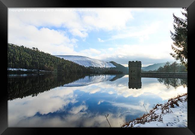 Winter Reflections at The Derwent Dam Framed Print by Richard Long