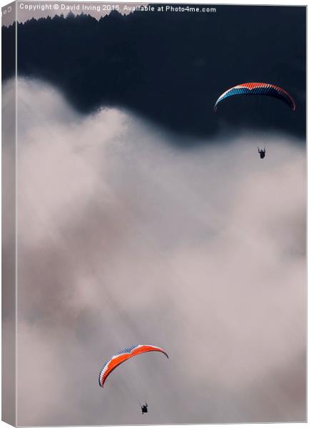  Paragliders Canvas Print by David Irving