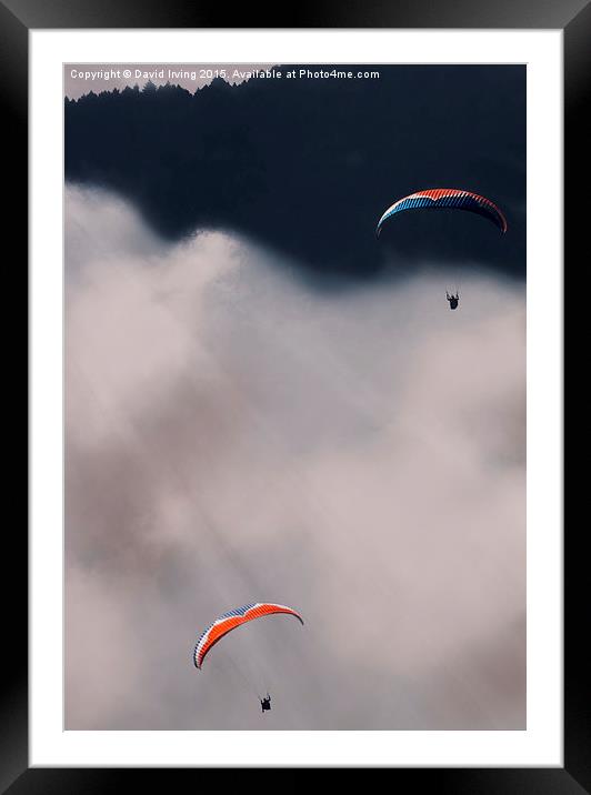  Paragliders Framed Mounted Print by David Irving