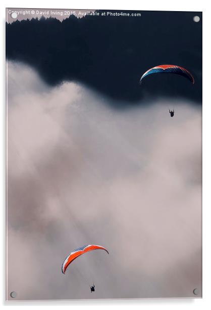  Paragliders Acrylic by David Irving