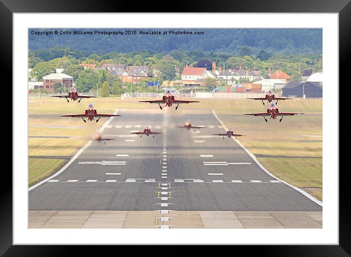 Red Arrows Take Off Farnborough 2015  Framed Mounted Print by Colin Williams Photography