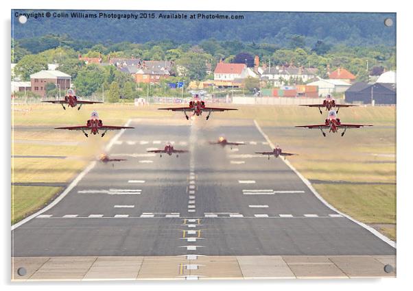 Red Arrows Take Off Farnborough 2015  Acrylic by Colin Williams Photography