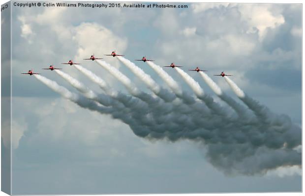  Big Battle - The Red Arrows Farnborough 2015 Canvas Print by Colin Williams Photography
