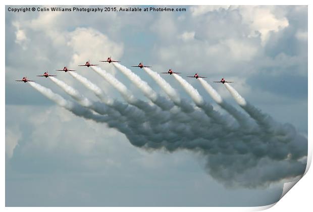  Big Battle - The Red Arrows Farnborough 2015 Print by Colin Williams Photography