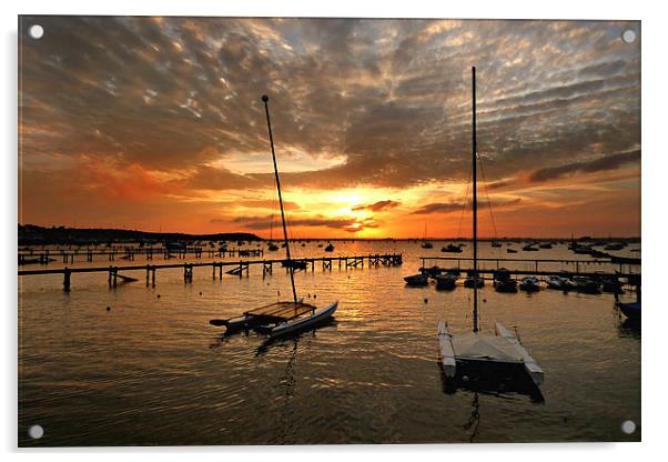  Twin sail sunset. Acrylic by paul cobb