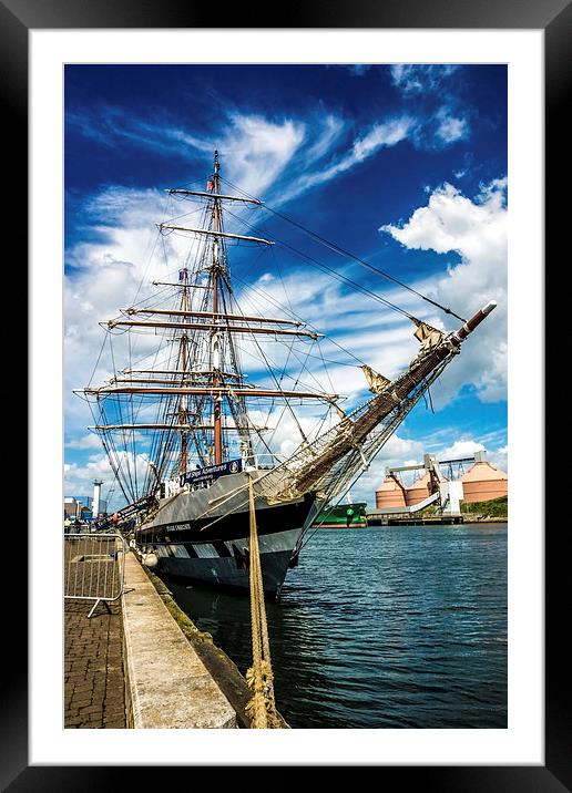 Tall Ship At Blyth Dock Northumberland Framed Mounted Print by Tanya Hall
