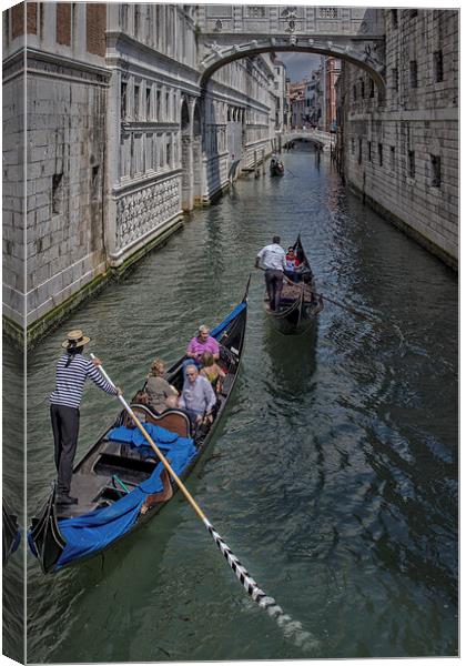  Gondola Ride in Venice Canvas Print by Sarah Pymer