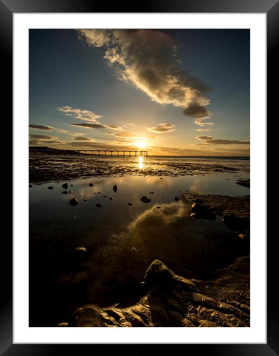 Saltburn Pier and Beach Framed Mounted Print by Dave Hudspeth Landscape Photography