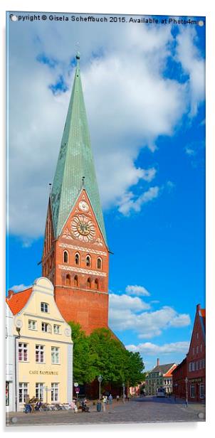  Church St. Johannis in Lüneburg (Germany) Acrylic by Gisela Scheffbuch