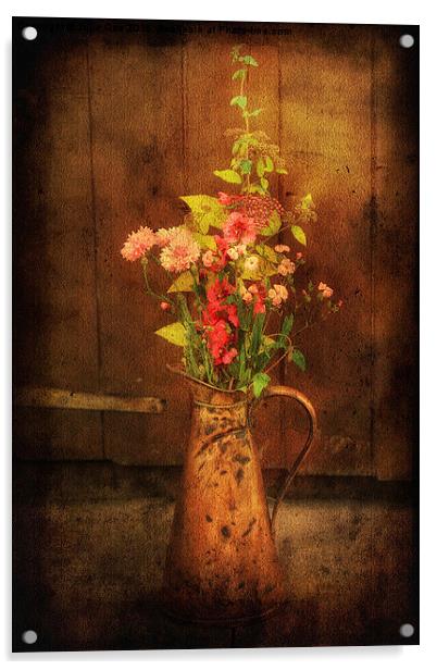 Floral Jug Acrylic by Julie Coe