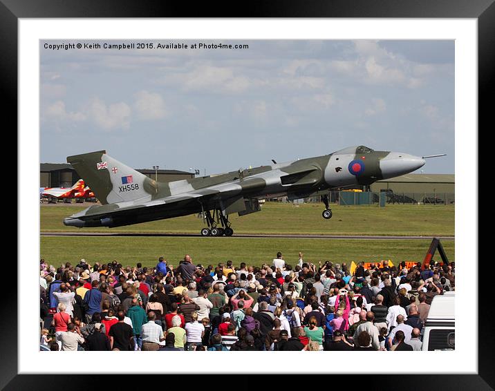  Vulcan XH558 and crowd Framed Mounted Print by Keith Campbell