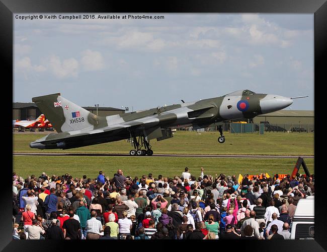  Vulcan XH558 and crowd Framed Print by Keith Campbell