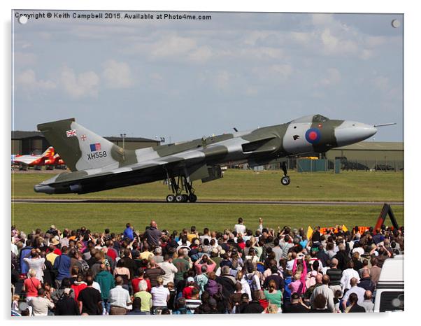  Vulcan XH558 and crowd Acrylic by Keith Campbell