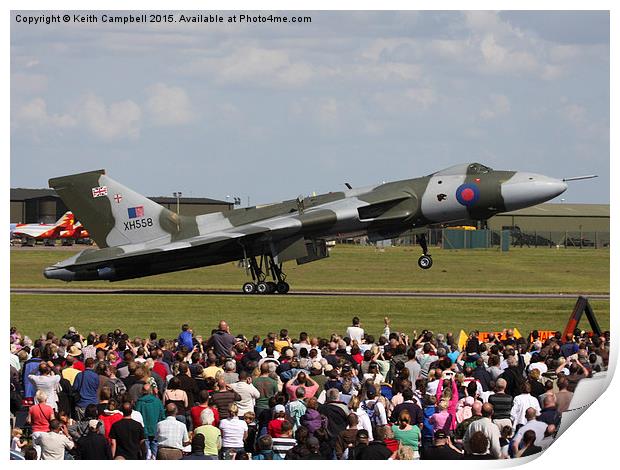  Vulcan XH558 and crowd Print by Keith Campbell