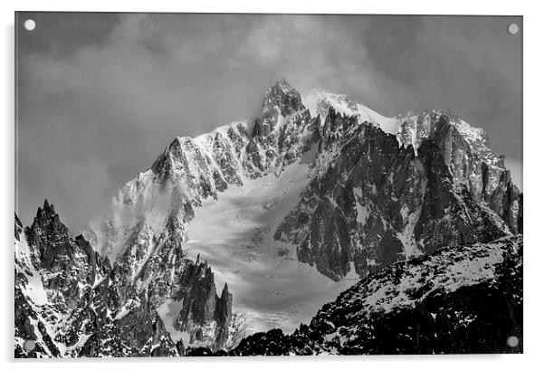  The Grand Montets, Chamonix Acrylic by Dan Ward