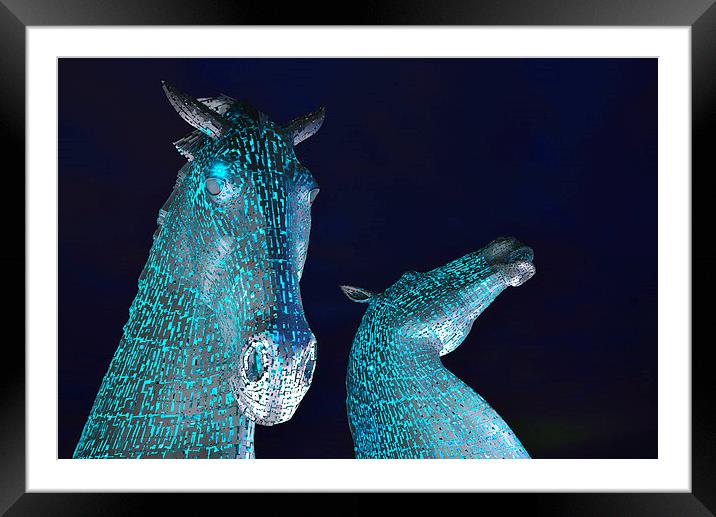 The Kelpies by Andy Scott - Falkirk, Scotland Framed Mounted Print by Ann McGrath