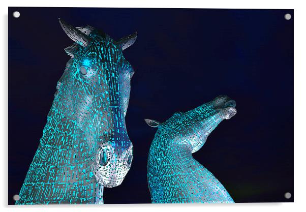 The Kelpies by Andy Scott - Falkirk, Scotland Acrylic by Ann McGrath