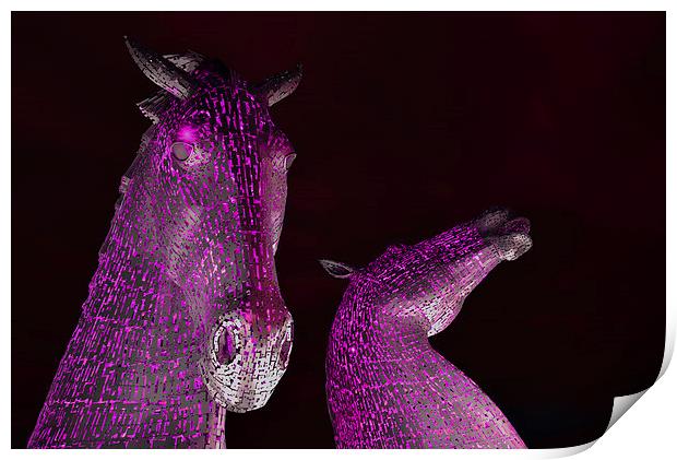 The Kelpies by Andy Scott - Falkirk, Scotland in P Print by Ann McGrath