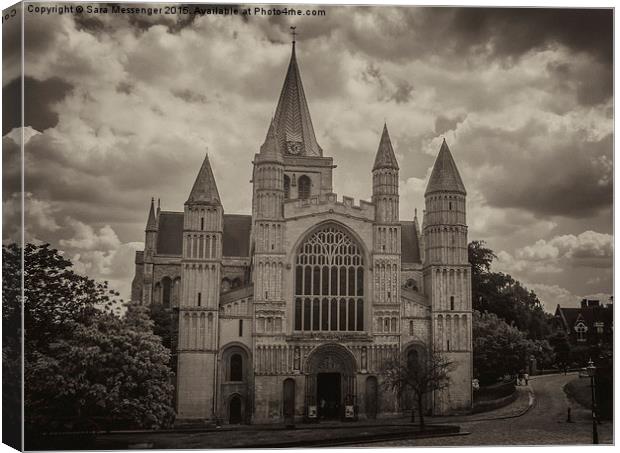   Rochester Cathedral  Canvas Print by Sara Messenger