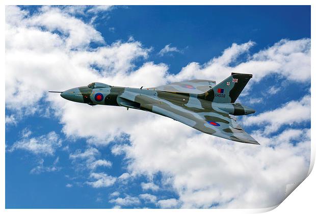  AVRO Vulcan XH558 high over Lincolnshire skies Print by Andrew Scott