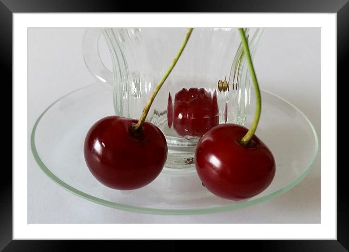 cup of cherries Framed Mounted Print by Marinela Feier