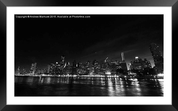  Manhattan Nights Framed Mounted Print by Andrew Warhurst