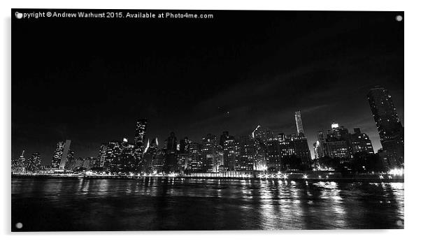  Manhattan Nights Acrylic by Andrew Warhurst