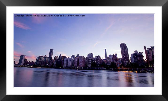  New York Sunset Framed Mounted Print by Andrew Warhurst