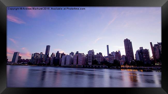  New York Sunset Framed Print by Andrew Warhurst