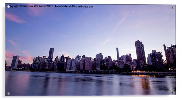  New York Sunset Acrylic by Andrew Warhurst
