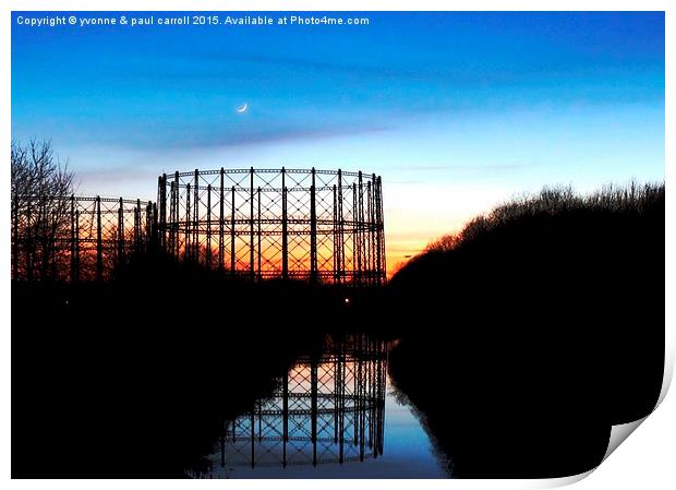  Urban sunset, Maryhill Locks Print by yvonne & paul carroll