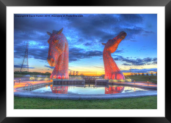 the Kelpies at sunset Framed Mounted Print by Photogold Prints