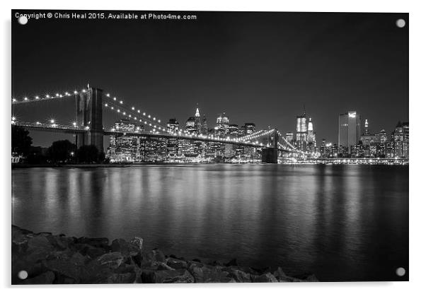  Brooklyn Bridge by Night Acrylic by Chris Heal