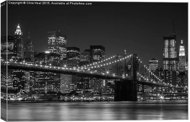  Brooklyn Bridge by Night Canvas Print by Chris Heal