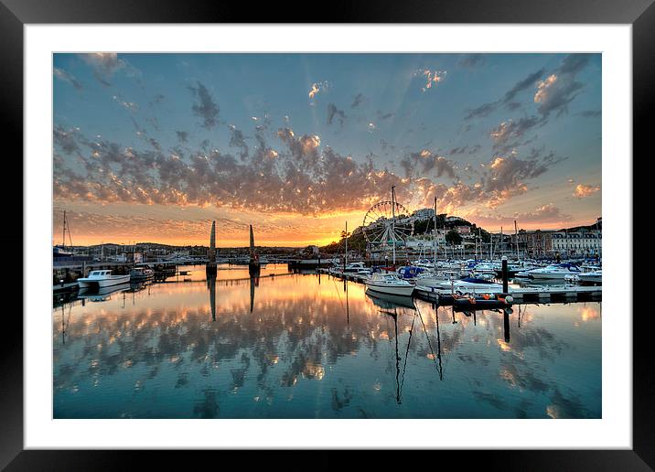 Torquay Harbour sunset  Framed Mounted Print by Rosie Spooner