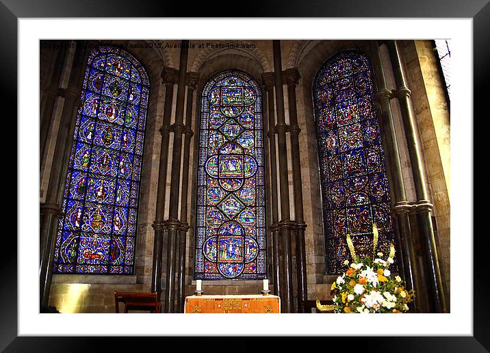   Stained Glass in Canterbury Cathedral Framed Mounted Print by Carole-Anne Fooks