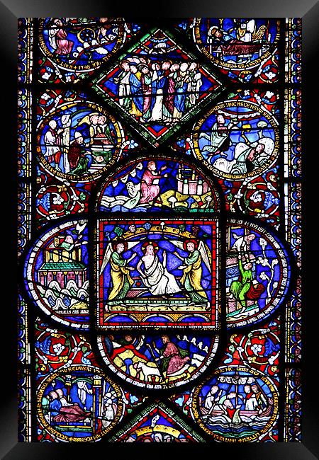   Stained Glass in Canterbury Cathedral Framed Print by Carole-Anne Fooks