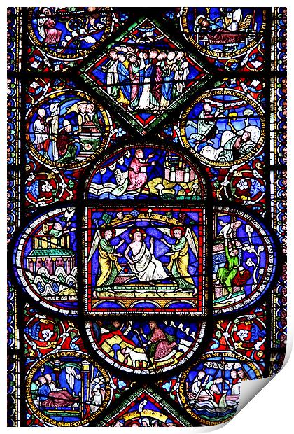   Stained Glass in Canterbury Cathedral Print by Carole-Anne Fooks