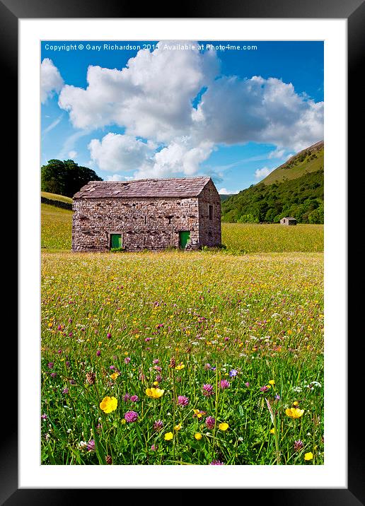  Swaledale Barns and Meadows Framed Mounted Print by Gary Richardson