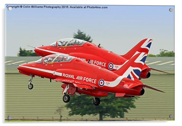  The Red Arrows Depart From Biggin Hill Acrylic by Colin Williams Photography