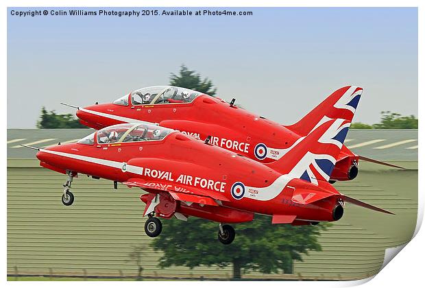  The Red Arrows Depart From Biggin Hill Print by Colin Williams Photography