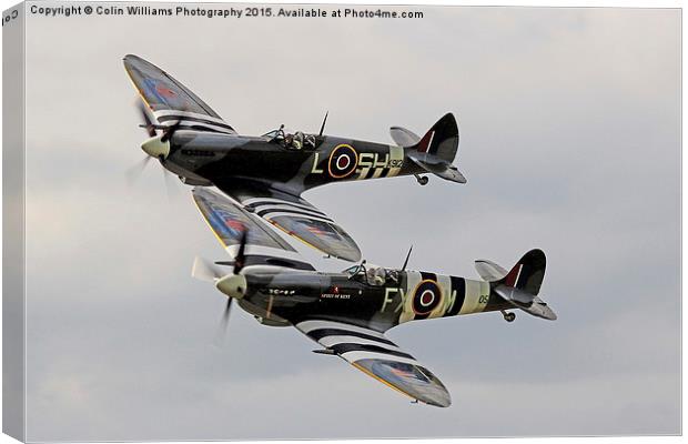  Twin Spitfires Biggin Hill Canvas Print by Colin Williams Photography
