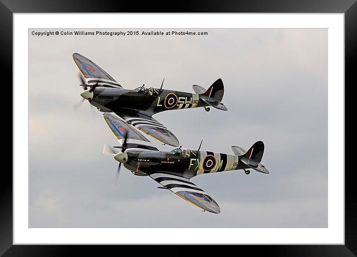 Twin Spitfires Biggin Hill Framed Mounted Print by Colin Williams Photography