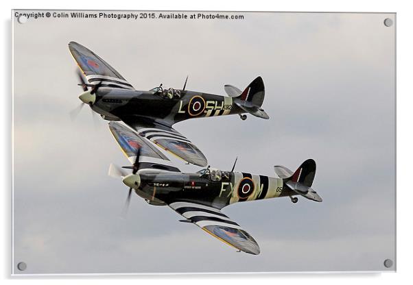  Twin Spitfires Biggin Hill Acrylic by Colin Williams Photography