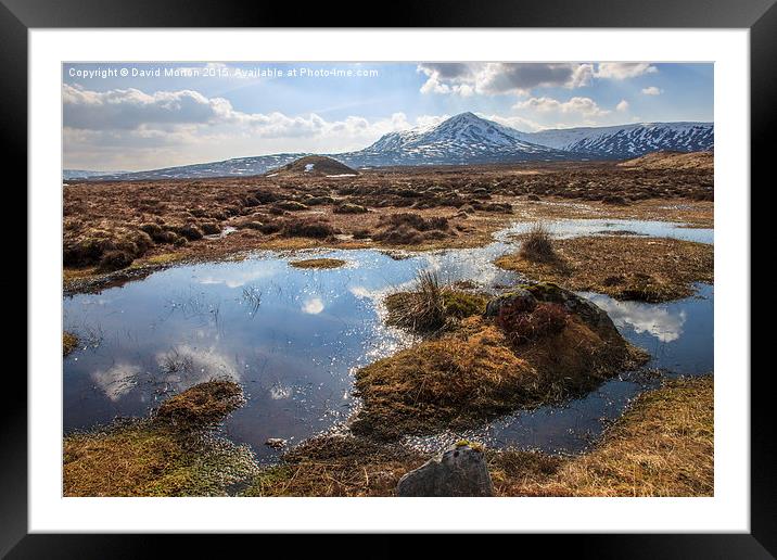   Leum Uillem from Corrour Station on Rannoch Moor Framed Mounted Print by David Morton